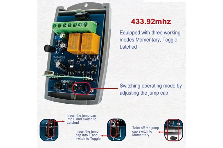 Univerzalni bežični RF prijemnik 433MHz 2-kanalni
