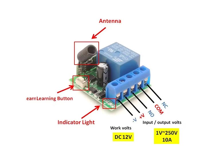 Bežični RF prijemni modul 433MHz DIY DC 12V do 1000m