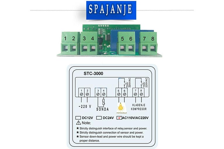 Termostat STC-3000 (grijanje + hlađenje)