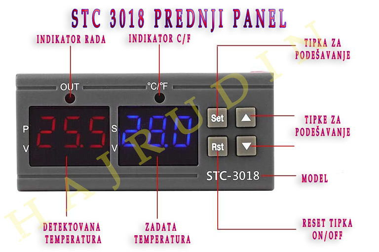 Termostat za temperaturu STC-3018