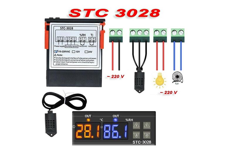 Termostat za temperaturu i vlažnost STC-3028