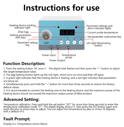 Termostat WHT-01 za inkubator
